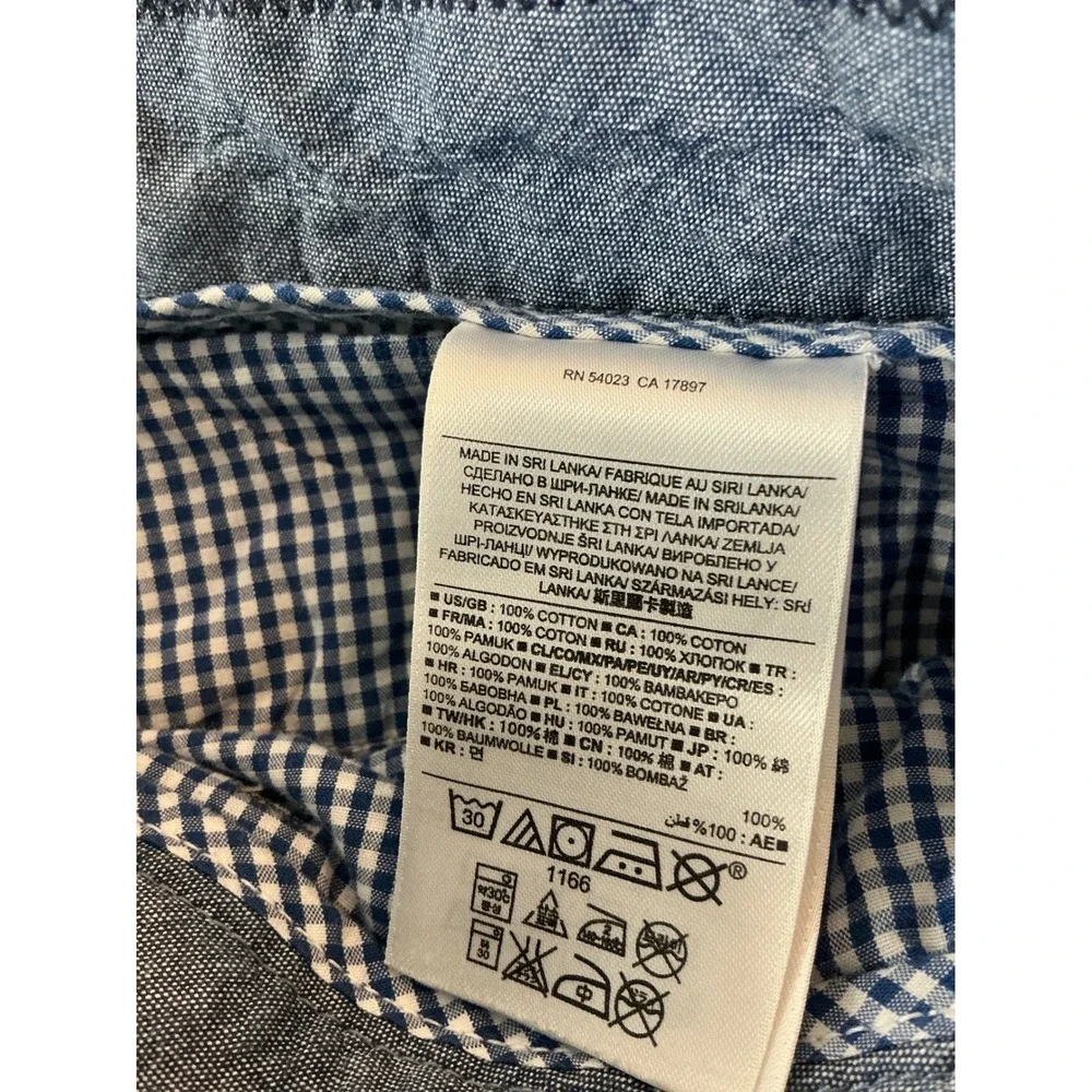 Banana Republic Aiden Shorts Mens‎ 33 Grey Chambray Cotton Flat Front Casual 9